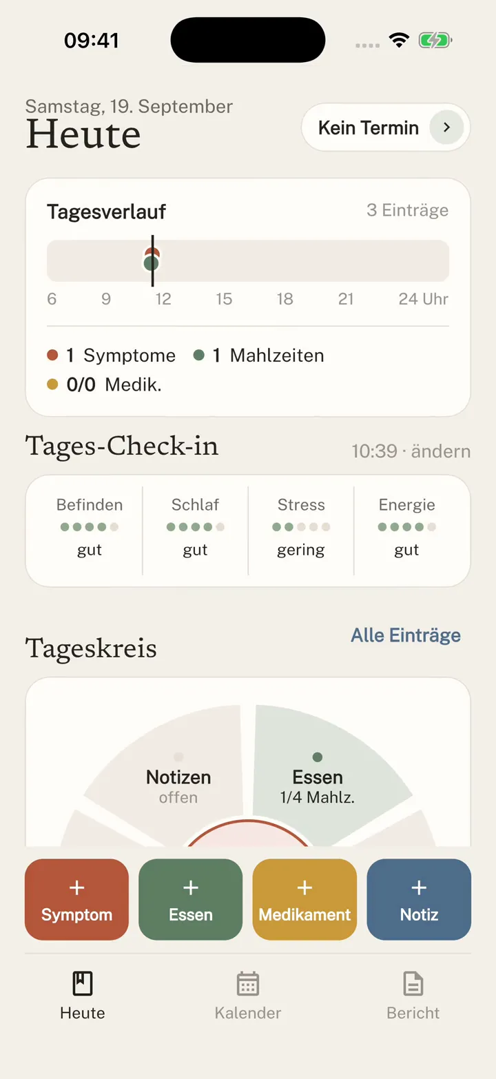 Originalaufnahme: Das gespeicherte Symptom im Tagesverlauf.