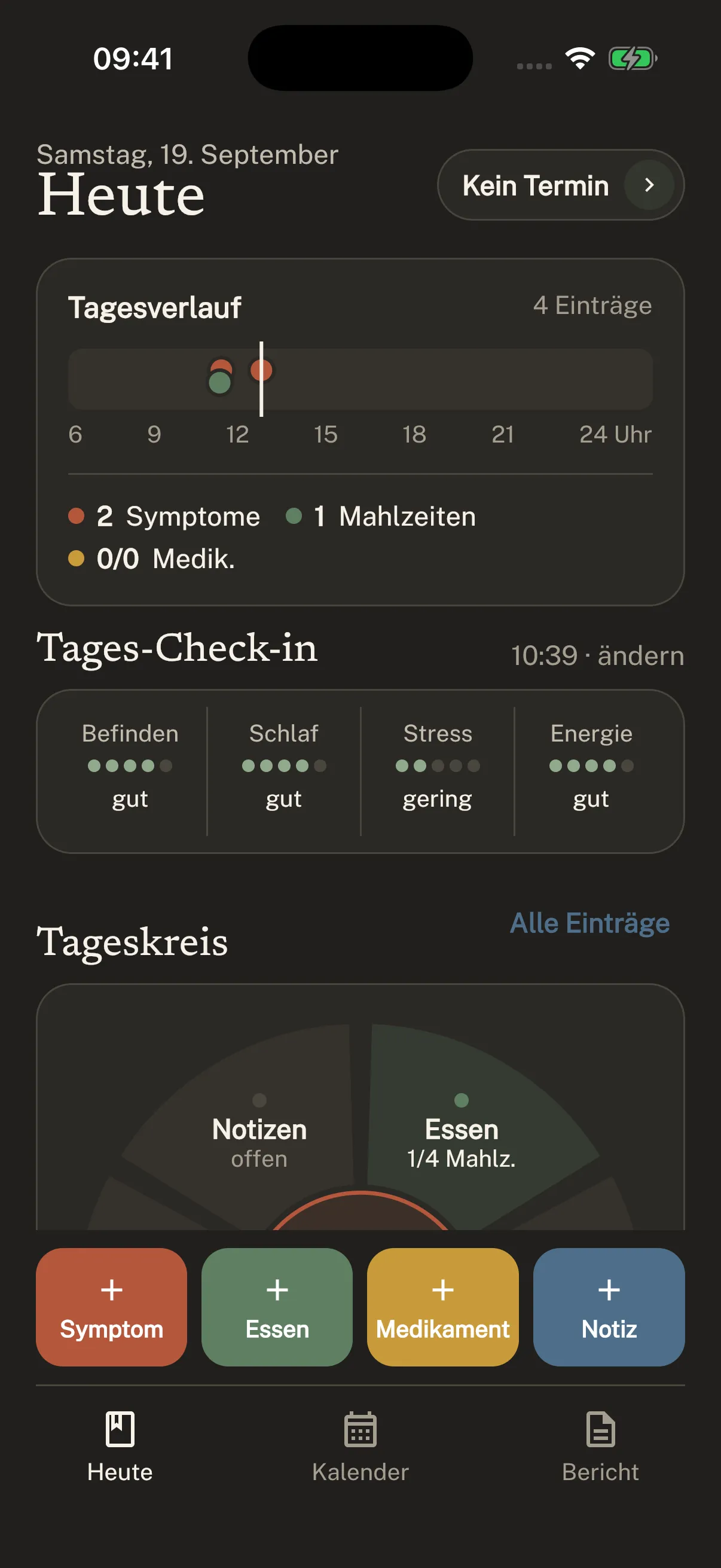 Originalaufnahme: Das gespeicherte Symptom im Tagesverlauf.