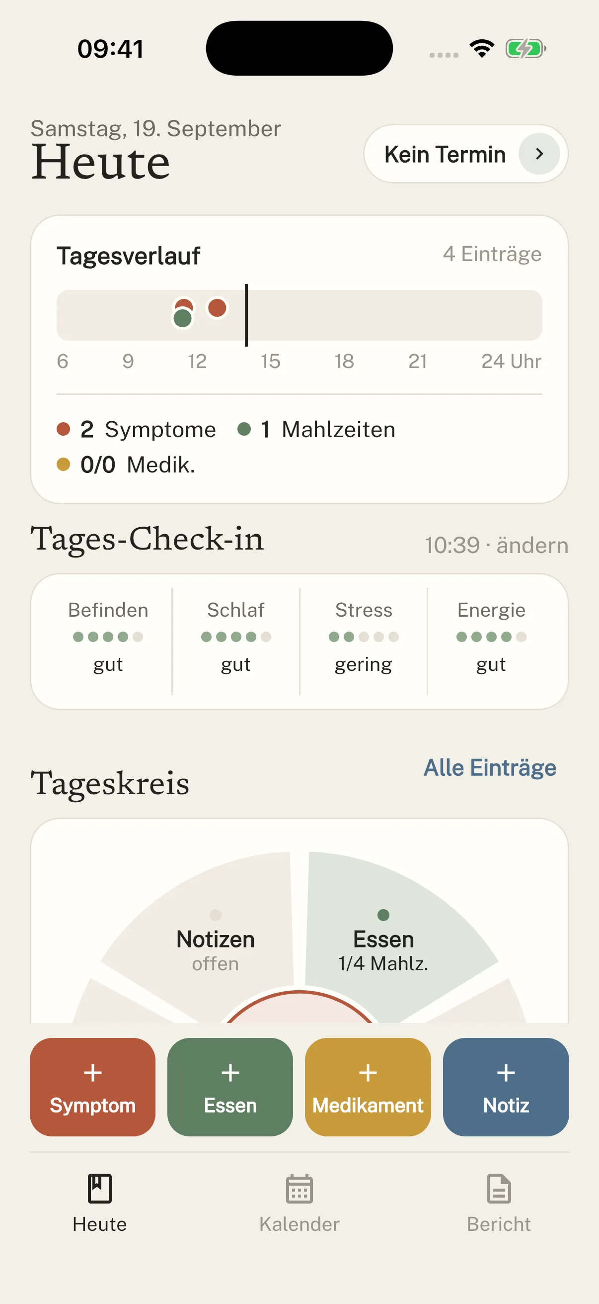 Original-Screenshot aus Symtag: Dein Tag.
